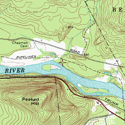 Topographic Map of Chapman Brook, ME