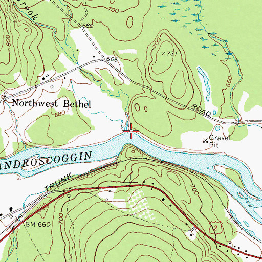 Topographic Map of Chapman Brook, ME