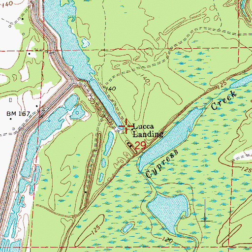 Topographic Map of Lucca Landing, AR