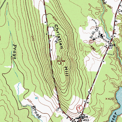 Topographic Map of Christian Hill, ME