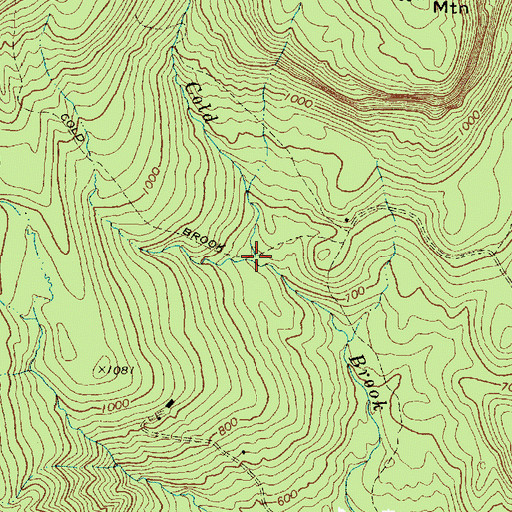 Topographic Map of Cold Brook Trail, ME