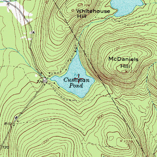 Topographic Map of Cushman Pond, ME