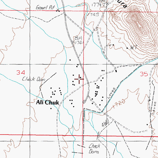 Topographic Map of Ali Chuk, AZ
