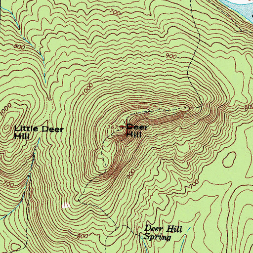Topographic Map of Deer Hill, ME
