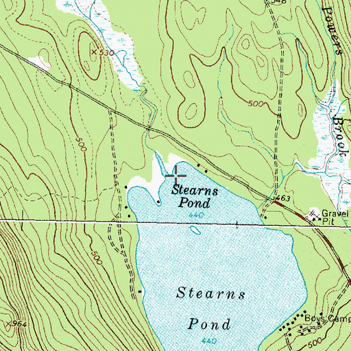 Topographic Map of Duck Pond Brook, ME