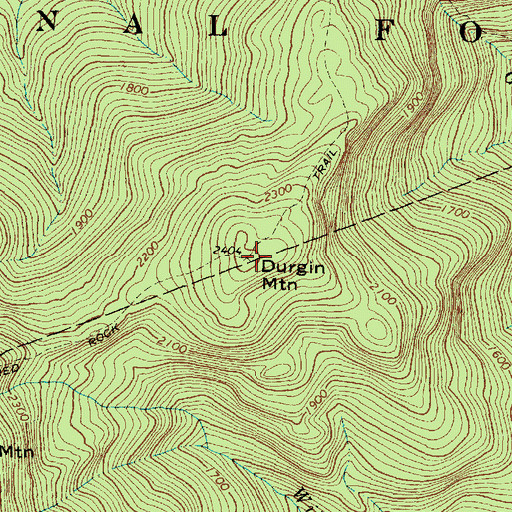 Topographic Map of Durgin Mountain, ME