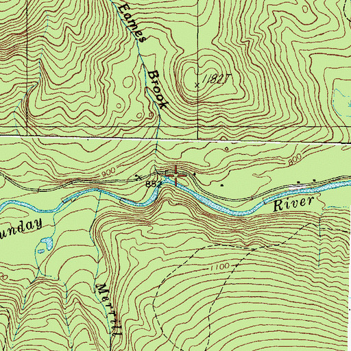 Topographic Map of Eames Brook, ME