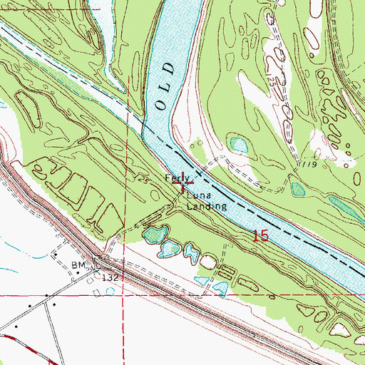 Topographic Map of Luna Landing, AR