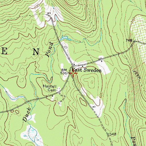 Topographic Map of East Sweden, ME