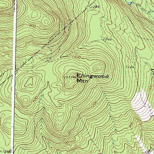 Topographic Map of Ellingwood Mountain, ME