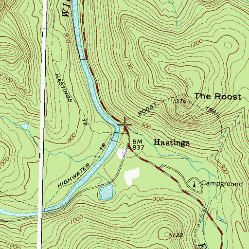 Topographic Map of Evans Brook, ME