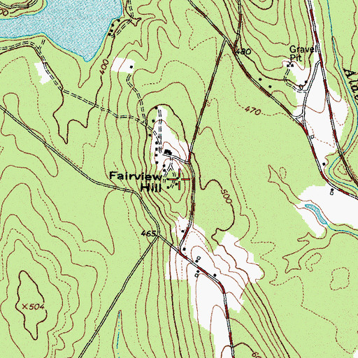 Topographic Map of Fairview Hill, ME