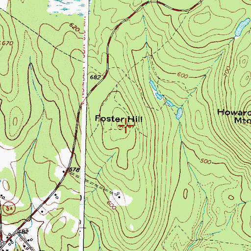 Topographic Map of Foster Hill, ME