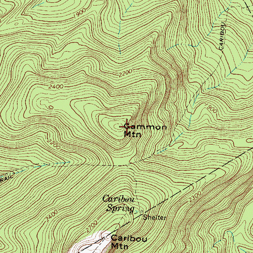 Topographic Map of Gammon Mountain, ME