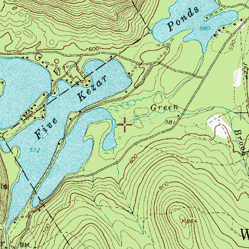 Topographic Map of Green Brook, ME