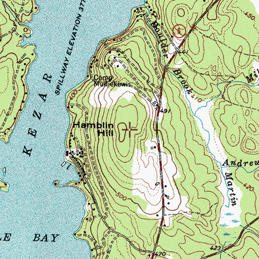 Topographic Map of Hamblin Hill, ME