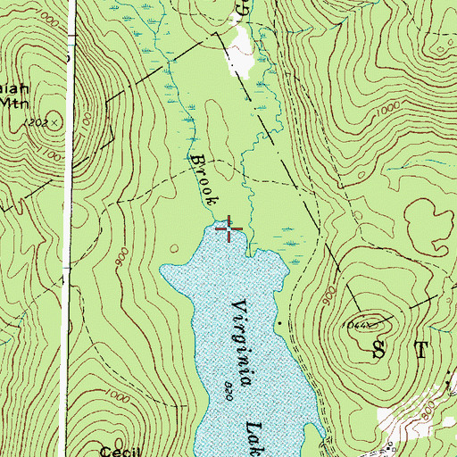 Topographic Map of Hannah Brook, ME