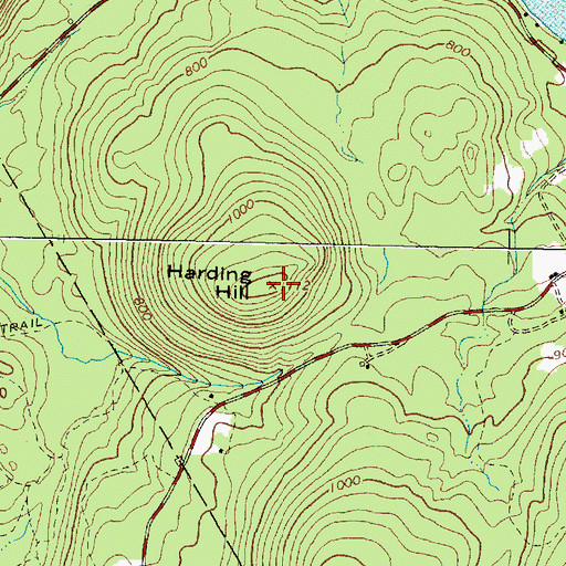 Topographic Map of Harding Hill, ME