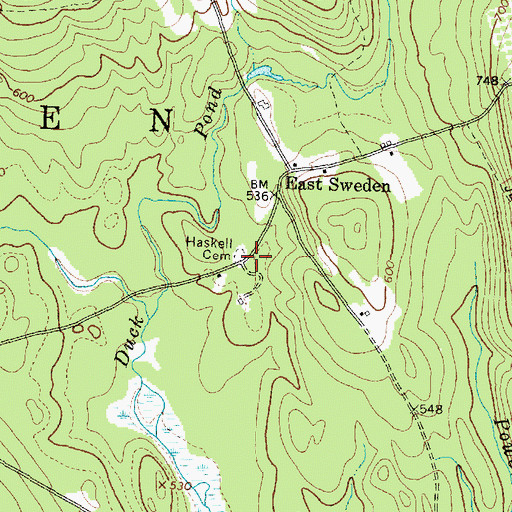 Topographic Map of Haskell Cemetery, ME