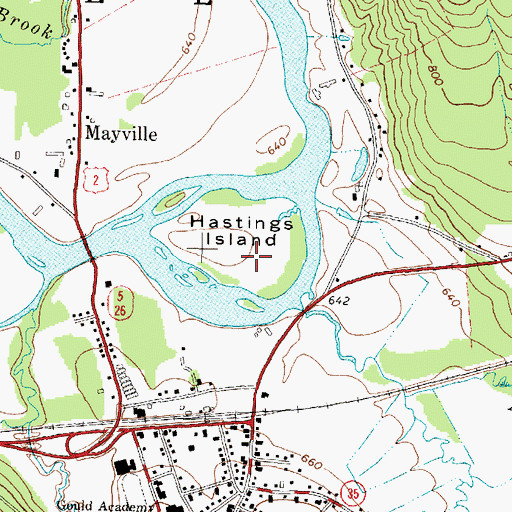 Topographic Map of Hastings Island, ME