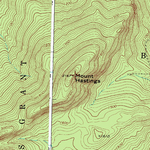 Topographic Map of Mount Hastings, ME