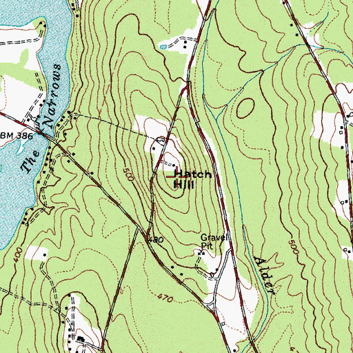 Topographic Map of Hatch Hill, ME