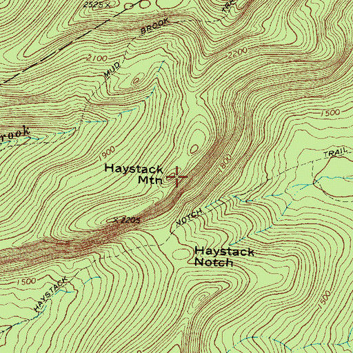 Topographic Map of Haystack Mountain, ME