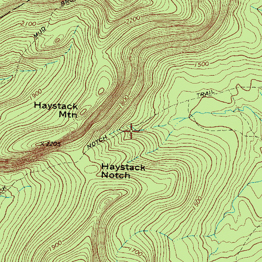 Topographic Map of Haystack Notch Trail, ME