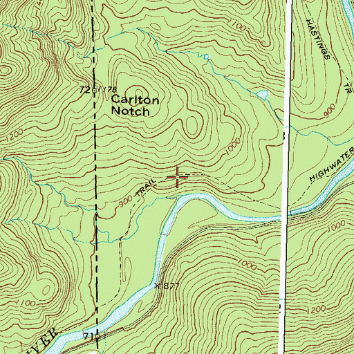 Topographic Map of Highwater Trail, ME