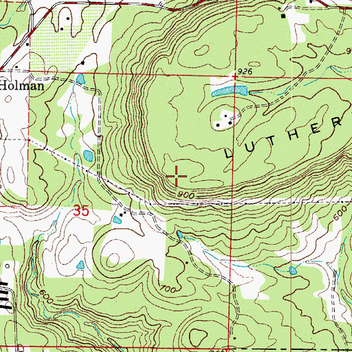 Topographic Map of Lutherville Mountain, AR