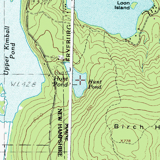 Topographic Map of Hunt Pond, ME