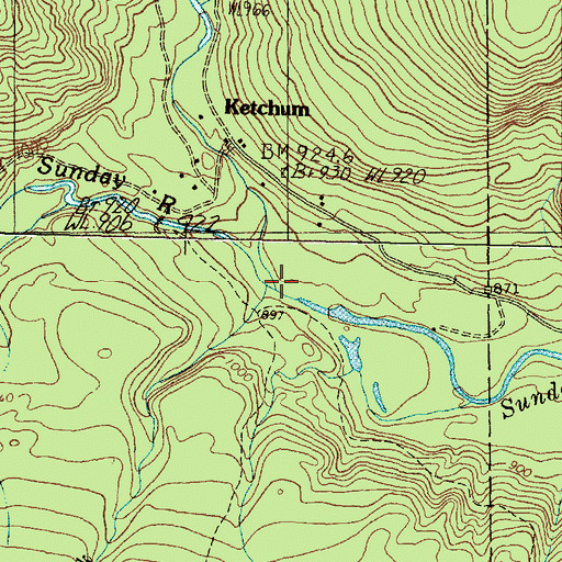 Topographic Map of Jordan Brook, ME