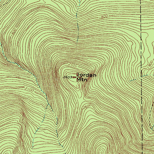 Topographic Map of Jordan Mountain, ME
