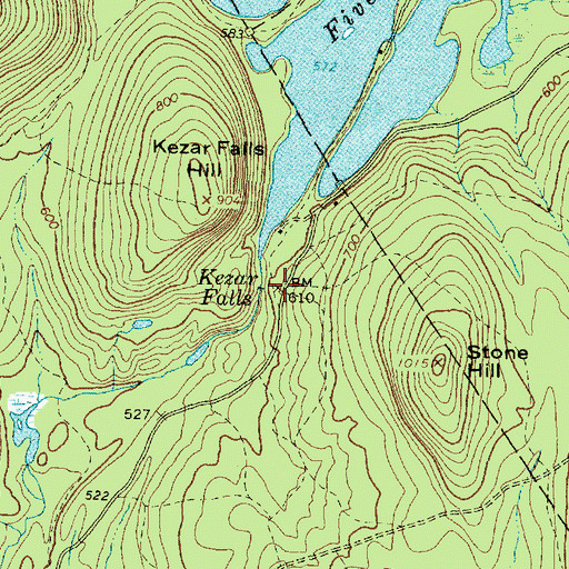 Topographic Map of Kezar Falls, ME