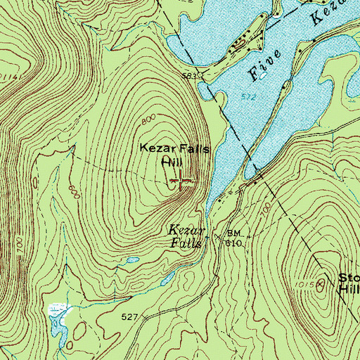 Topographic Map of Kezar Falls Hill, ME