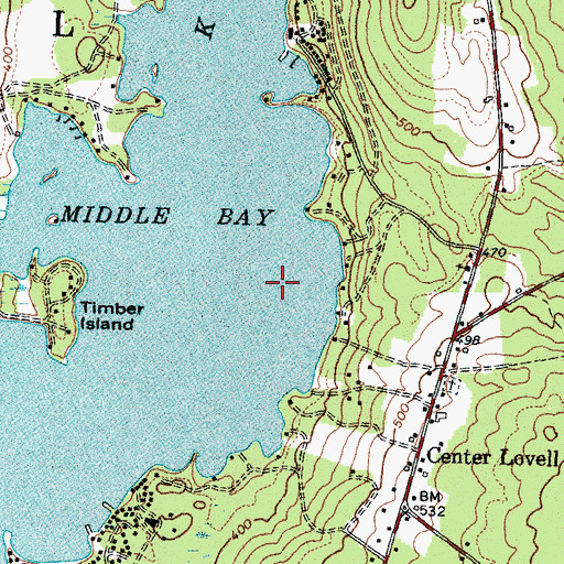 Topographic Map of Kezar Lake, ME