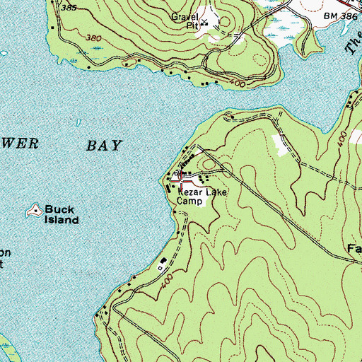 Topographic Map of Kezar Lake Camp, ME