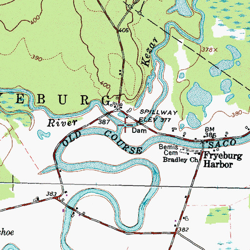 Topographic Map of Kezar Outlet, ME