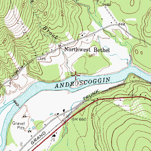 Topographic Map of Lanes Brook, ME