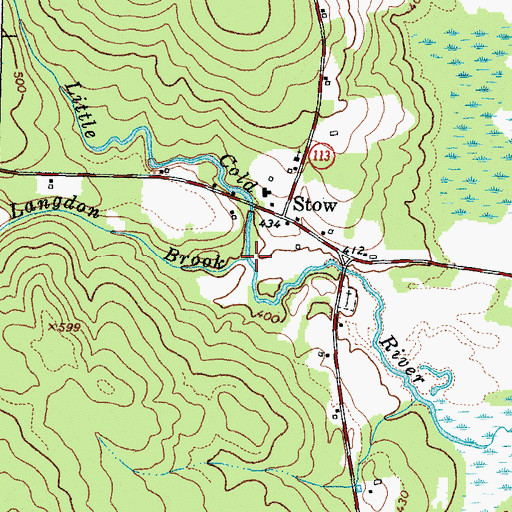 Topographic Map of Langdon Brook, ME