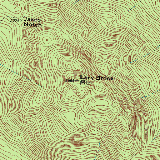 Topographic Map of Lary Brook Mountain, ME
