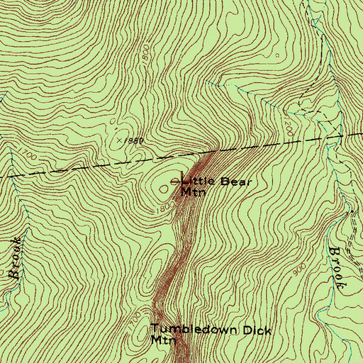 Topographic Map of Little Bear Mountain, ME