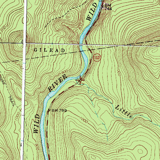 Topographic Map of Little Lary Brook, ME