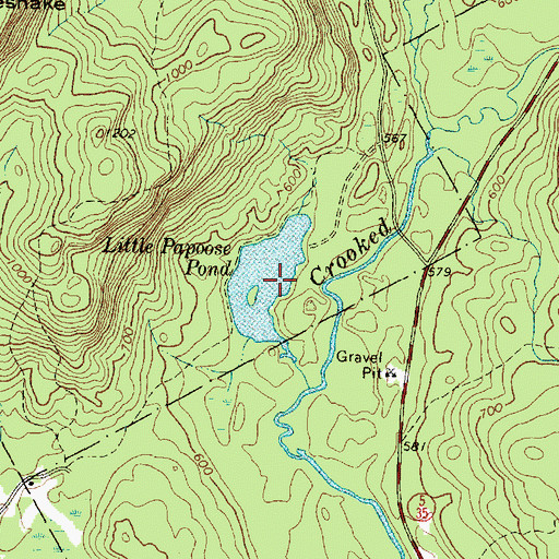 Topographic Map of Little Papoose Pond, ME