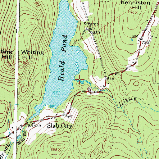 Topographic Map of Little Trout Brook, ME