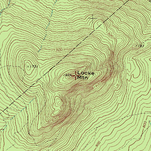 Topographic Map of Locke Mountain, ME