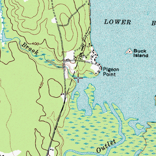 Topographic Map of Long Meadow Brook, ME