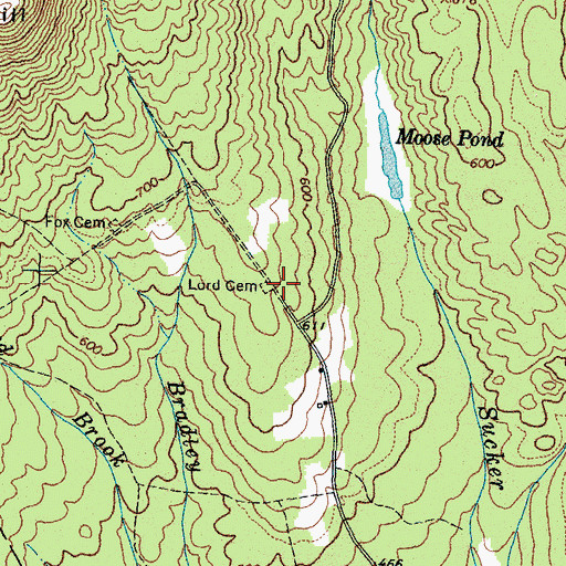 Topographic Map of Lord Cemetery, ME