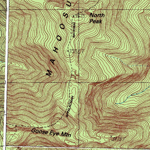 Topographic Map of Mahoosuc Range, ME