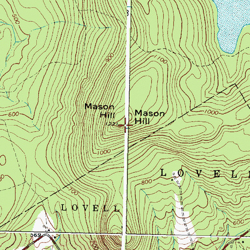 Topographic Map of Mason Hill, ME